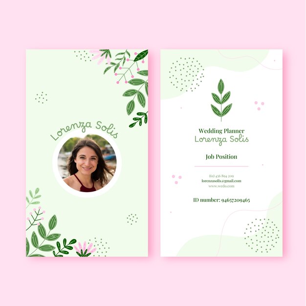 Diseño de plantilla de tarjeta de identificación de boda