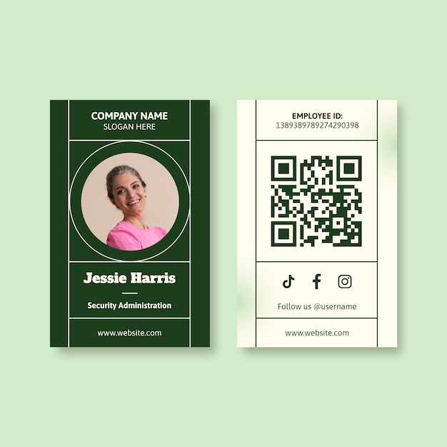 Diseño de la plantilla de la tarjeta de identificación del empleado