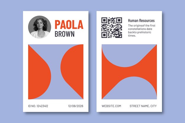 Diseño de la plantilla de la tarjeta de identificación HR