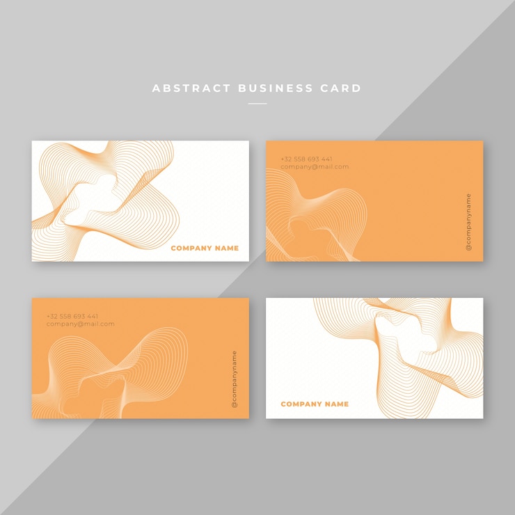 Vector gratuito diseño de plantilla de tarjeta de visita abstracta naranja orgánica