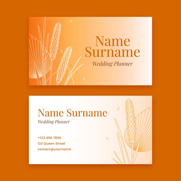 Diseño de plantilla de tarjeta de visita de boda