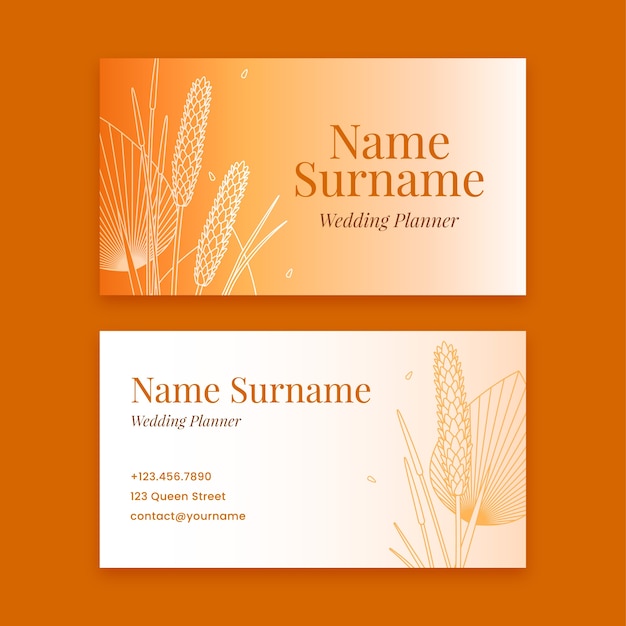 Diseño de plantilla de tarjeta de visita de boda