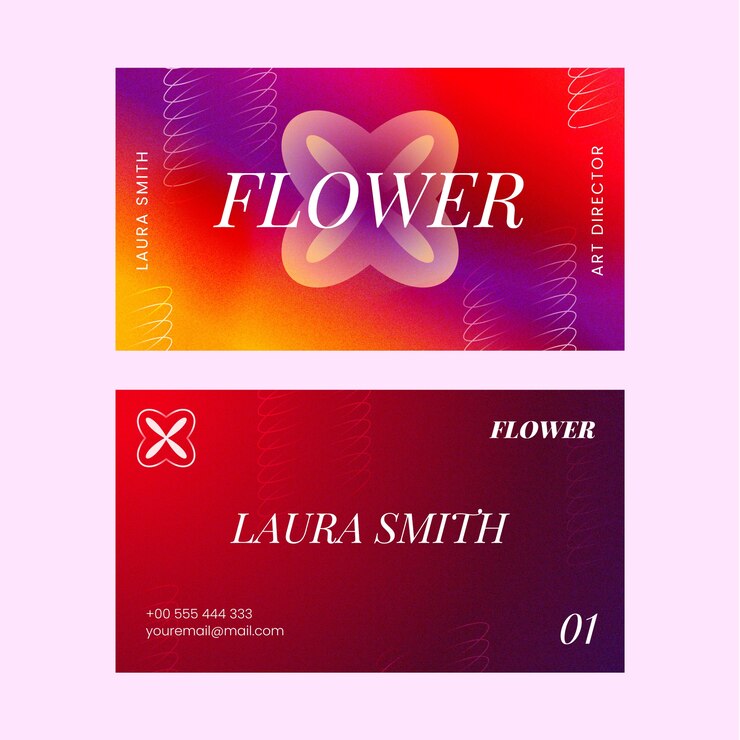Vector gratuito diseño de plantilla de tarjeta de visita de color degradado de alto contraste
