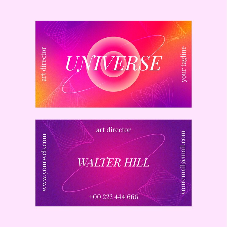 Vector gratuito diseño de plantilla de tarjeta de visita de color degradado de alto contraste