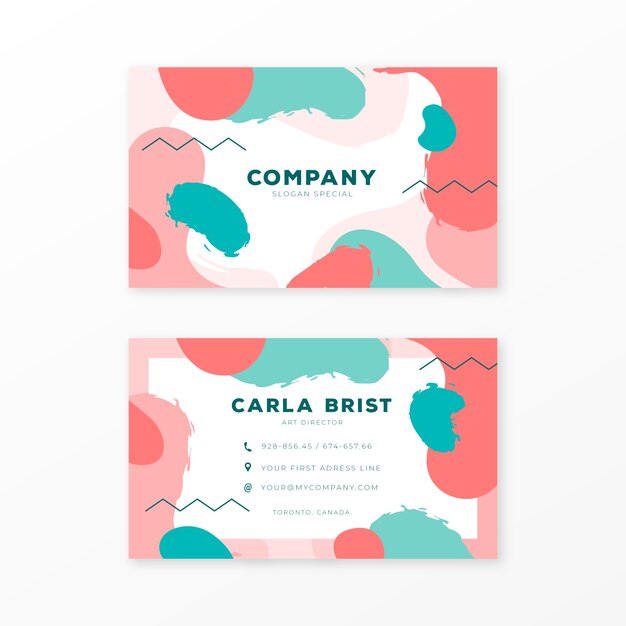 Diseño de plantilla de tarjeta de visita pintada abstracta