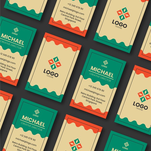 Diseño de plantilla de tarjeta de visita retro