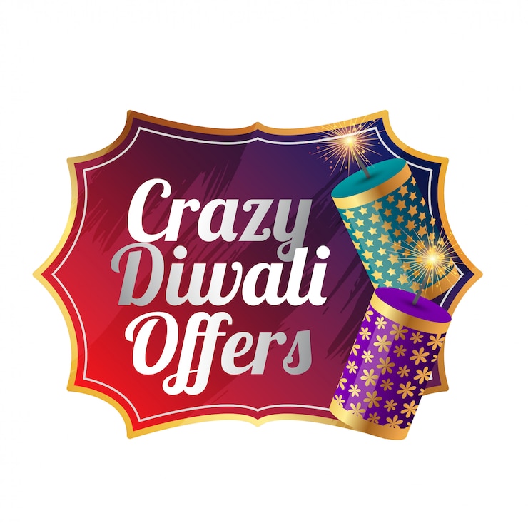 Vector gratuito diseño de plantilla de venta de diwali loco con cracker