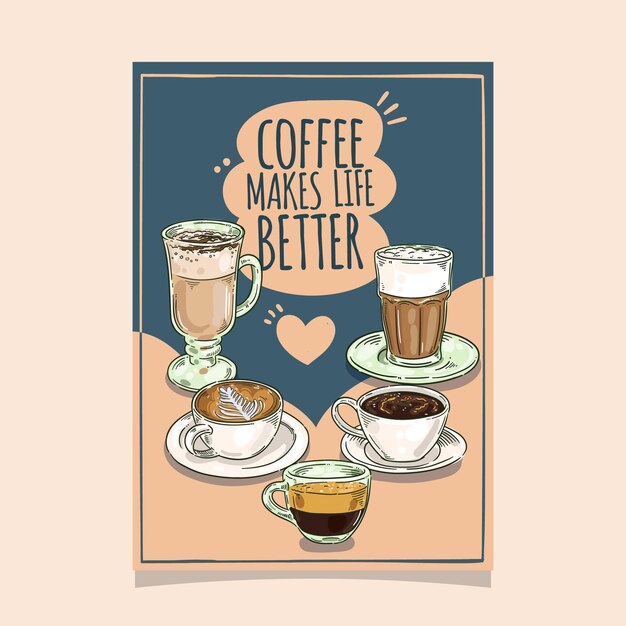 Diseño de plantilla de volante de cafetería