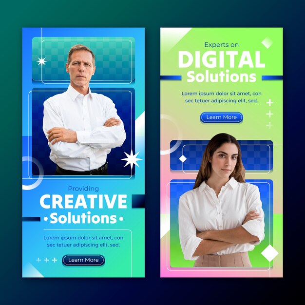 Diseño de plantillas de banners con gradiente