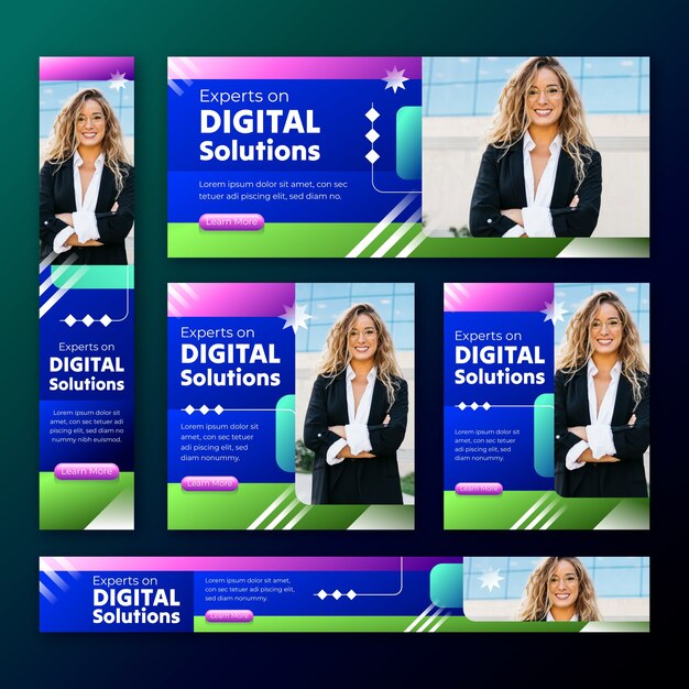 Diseño de plantillas de banners con gradiente