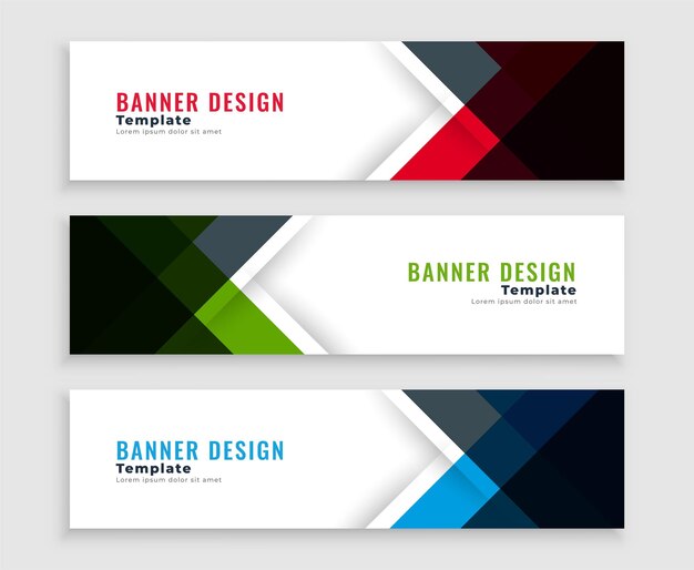 Diseño de plantillas de banners de negocios web geométricos