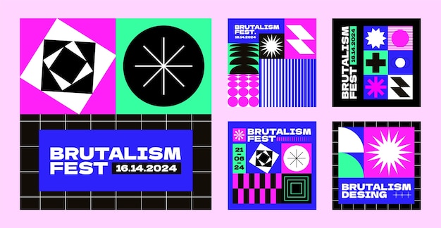 Diseño de plantillas de brutalismo