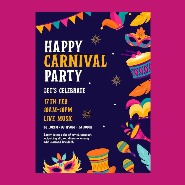 Vector gratuito diseño de plantillas de carnaval