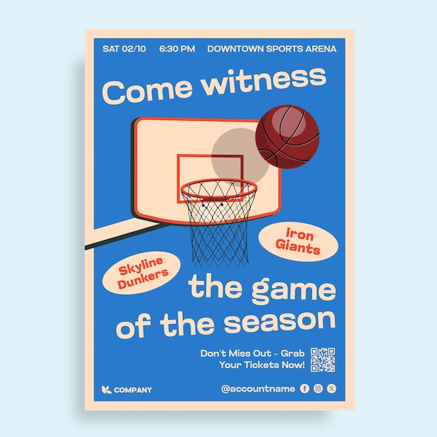 Diseño de plantillas de carteles de baloncesto
