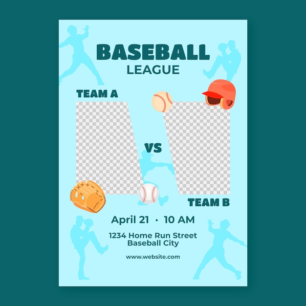 Diseño de plantillas de carteles de béisbol