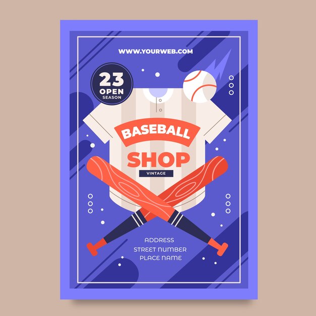 Diseño de plantillas de carteles de béisbol