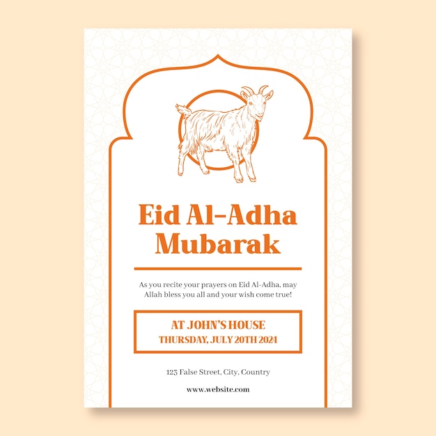 Vector gratuito diseño de plantillas para carteles de eid al adha mubarak