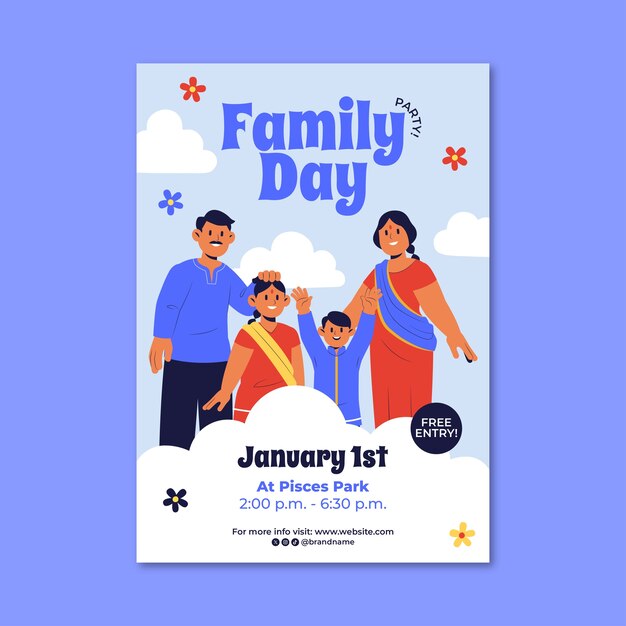 Diseño de plantillas de carteles familiares