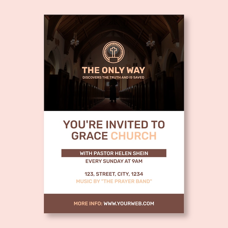 Vector gratuito diseño de plantillas de carteles de la iglesia