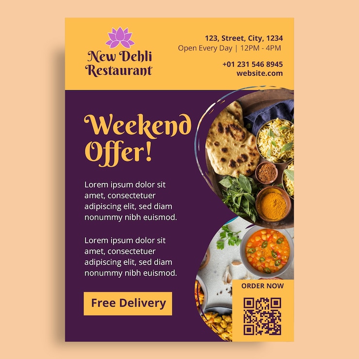 Vector gratuito diseño de plantillas de carteles de restaurantes