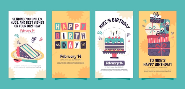 Vector gratuito diseño de plantillas de cumpleaños