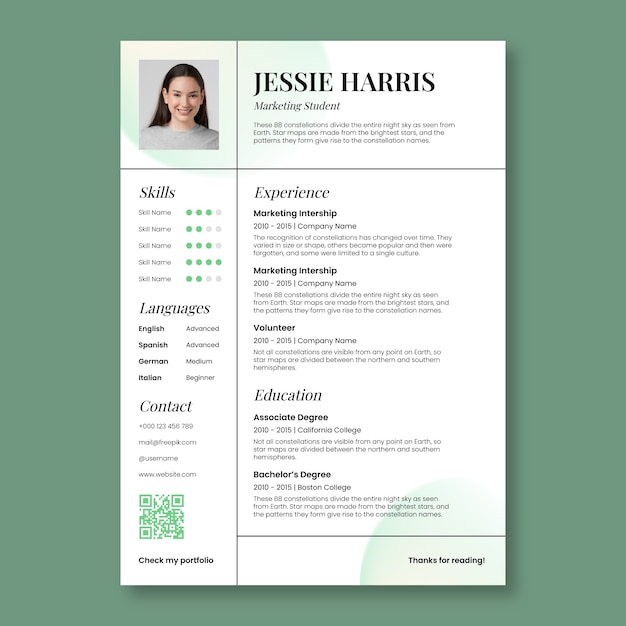 Diseño de plantillas de currículum para estudiantes universitarios