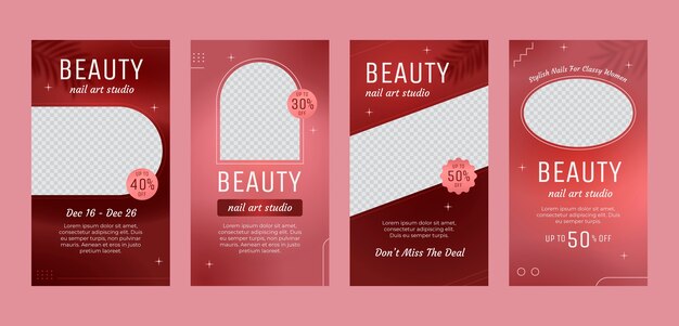 Diseño de plantillas de historias de Instagram para salones de uñas