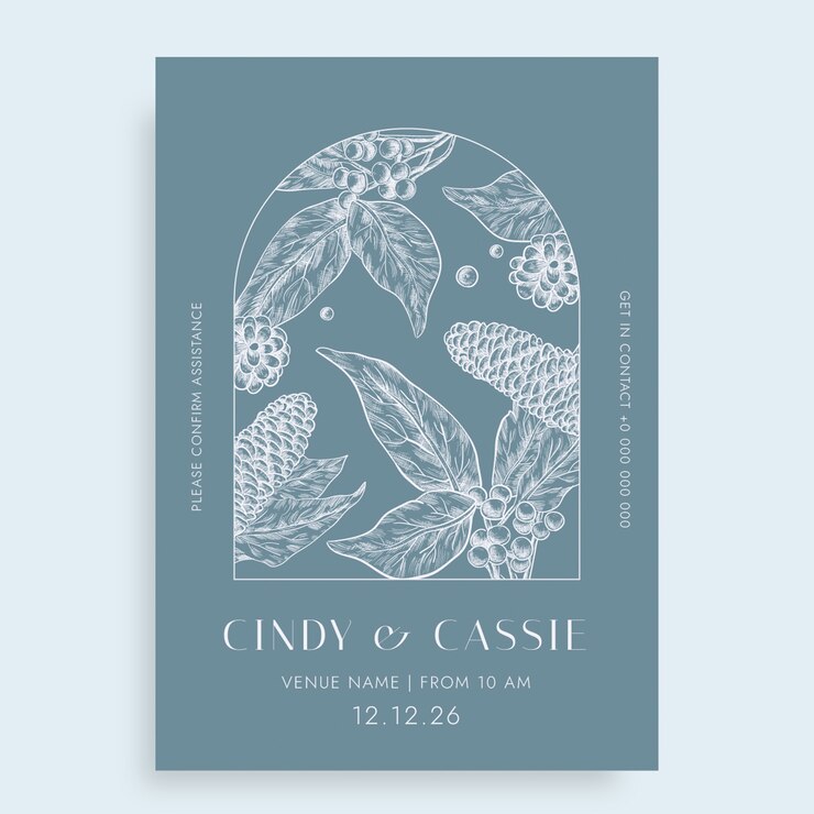 Vector gratuito diseño de plantillas de invitaciones de bodas de invierno