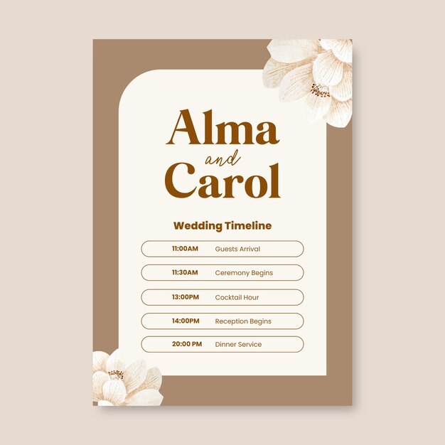 Diseño de plantillas de la línea de tiempo de la boda