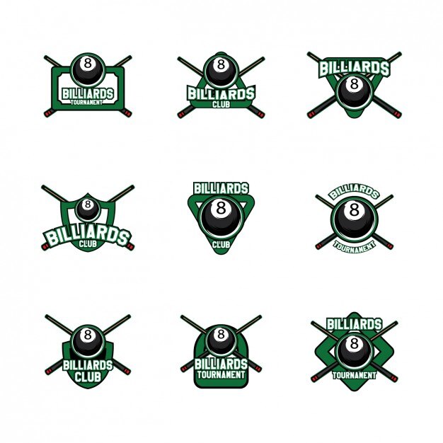 Vector gratuito diseño de plantillas de logos de billar
