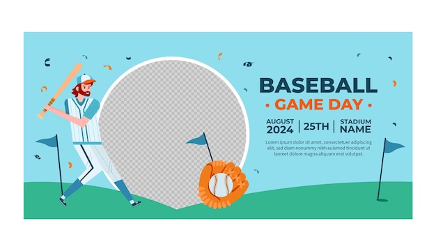 Vector gratuito diseño de plantillas de pancartas de béisbol