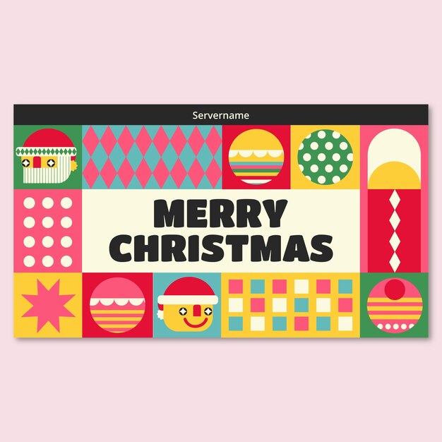 Diseño de plantillas de pancartas de discordia navideñas