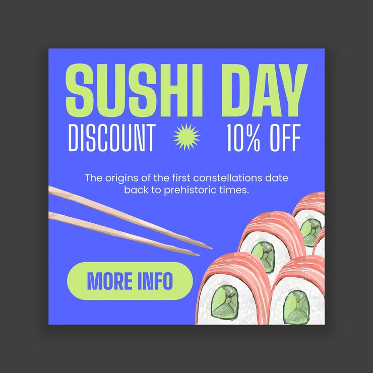 Vector gratuito diseño de plantillas de pancartas de sushi