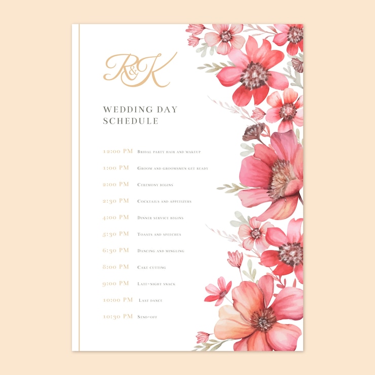Vector gratuito diseño de plantillas para la planificación de bodas