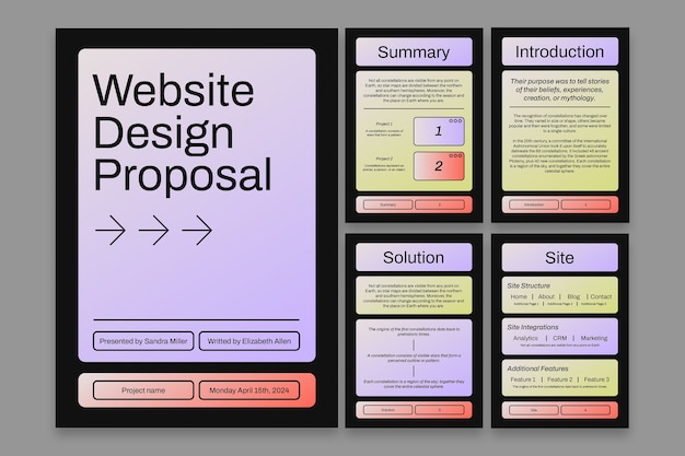 Diseño de plantillas de propuestas de diseño de sitios web