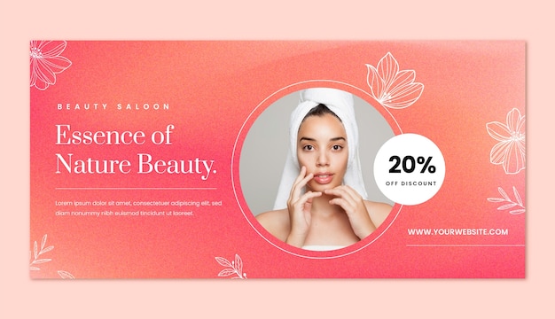 Vector gratuito diseño de plantillas de salones de belleza con gradiente.