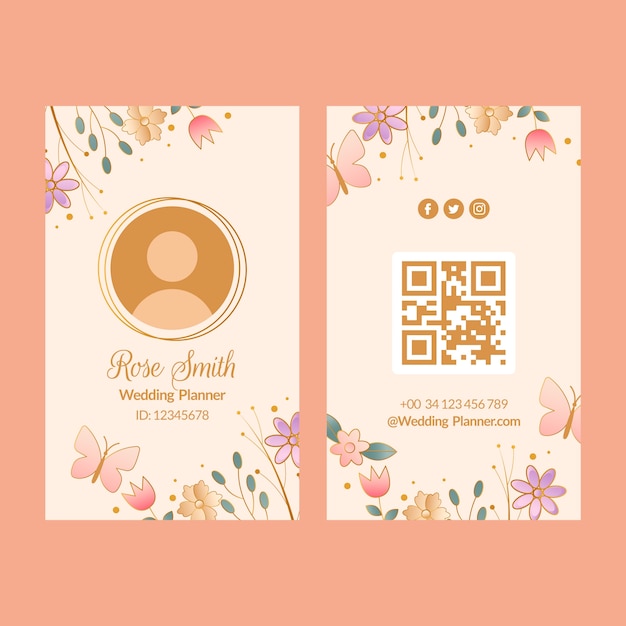 Diseño de plantillas de tarjetas de identificación de bodas