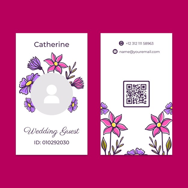 Diseño de plantillas de tarjetas de identificación de bodas