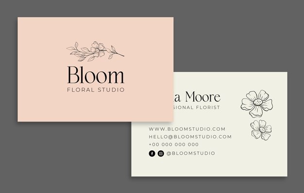 Diseño de plantillas de tarjetas de visita florales