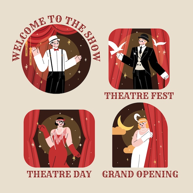 Vector gratuito diseño de plantillas de teatro