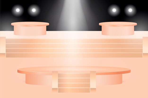 Diseño de podio degradado en renderizado 3d
