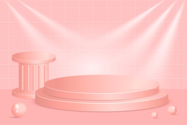 Diseño de podio en gradiente en renderización 3D
