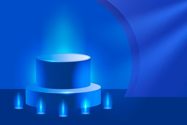 Diseño de podio en gradiente en renderización 3D