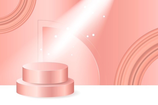 Diseño de podio en gradiente en renderización 3D