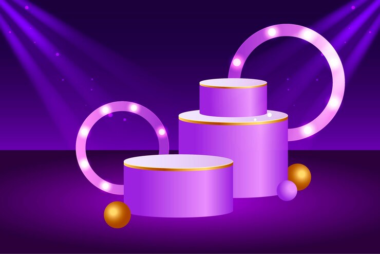 Vector gratuito diseño de podio en gradiente en renderización 3d