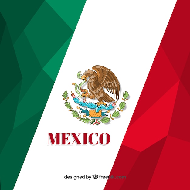 Diseño poligonal de bandera de mexico