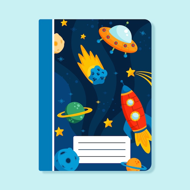 Diseño de portada de cuaderno dibujado a mano