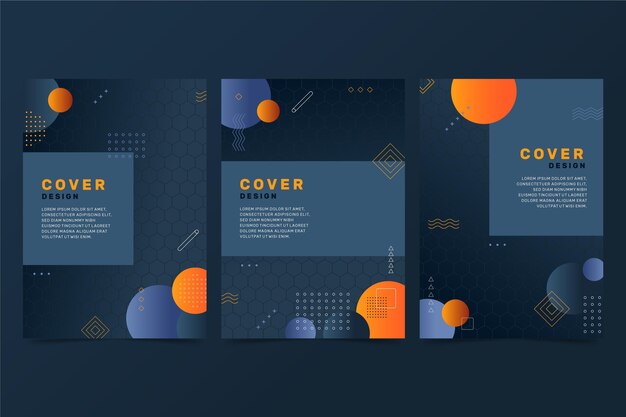 Diseño de portada degradada abstracta