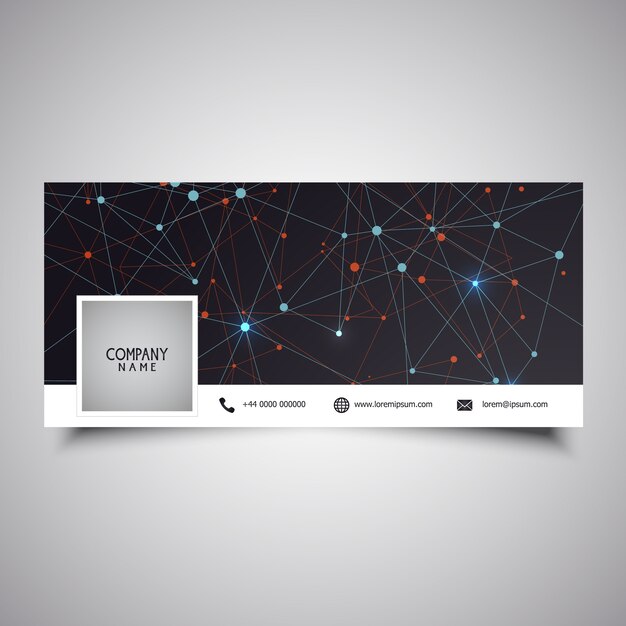 Diseño de portada de línea de tiempo de medios sociales con diseño de baja poli