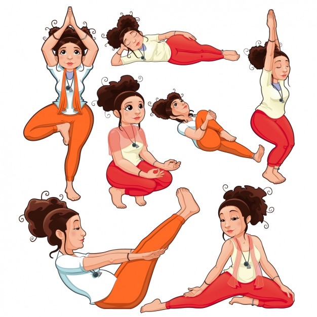 Vector gratuito diseño de poses de yoga